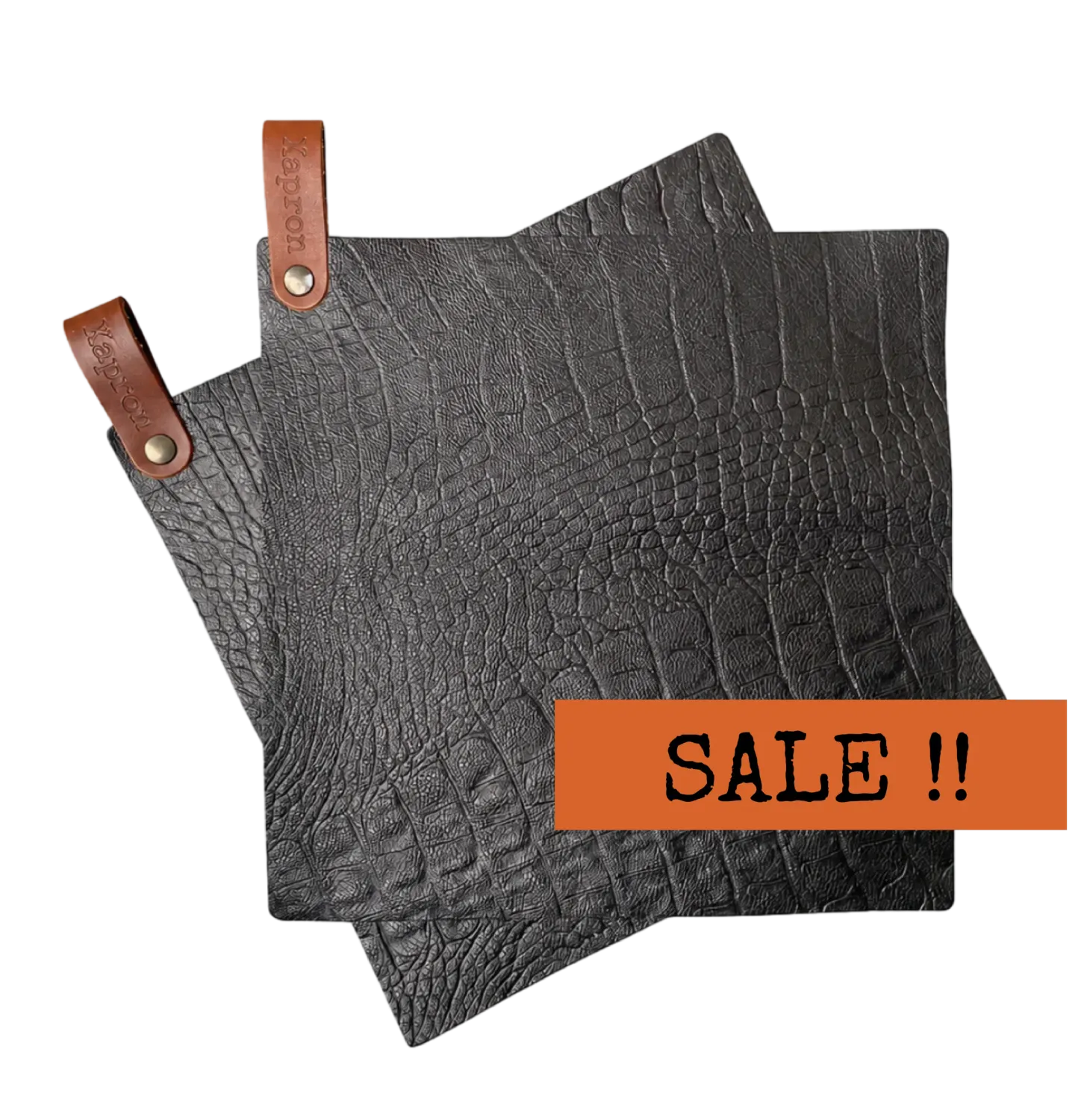 Xapron Caiman grytekluter lær 24,5x24,5 cm 2-pakning