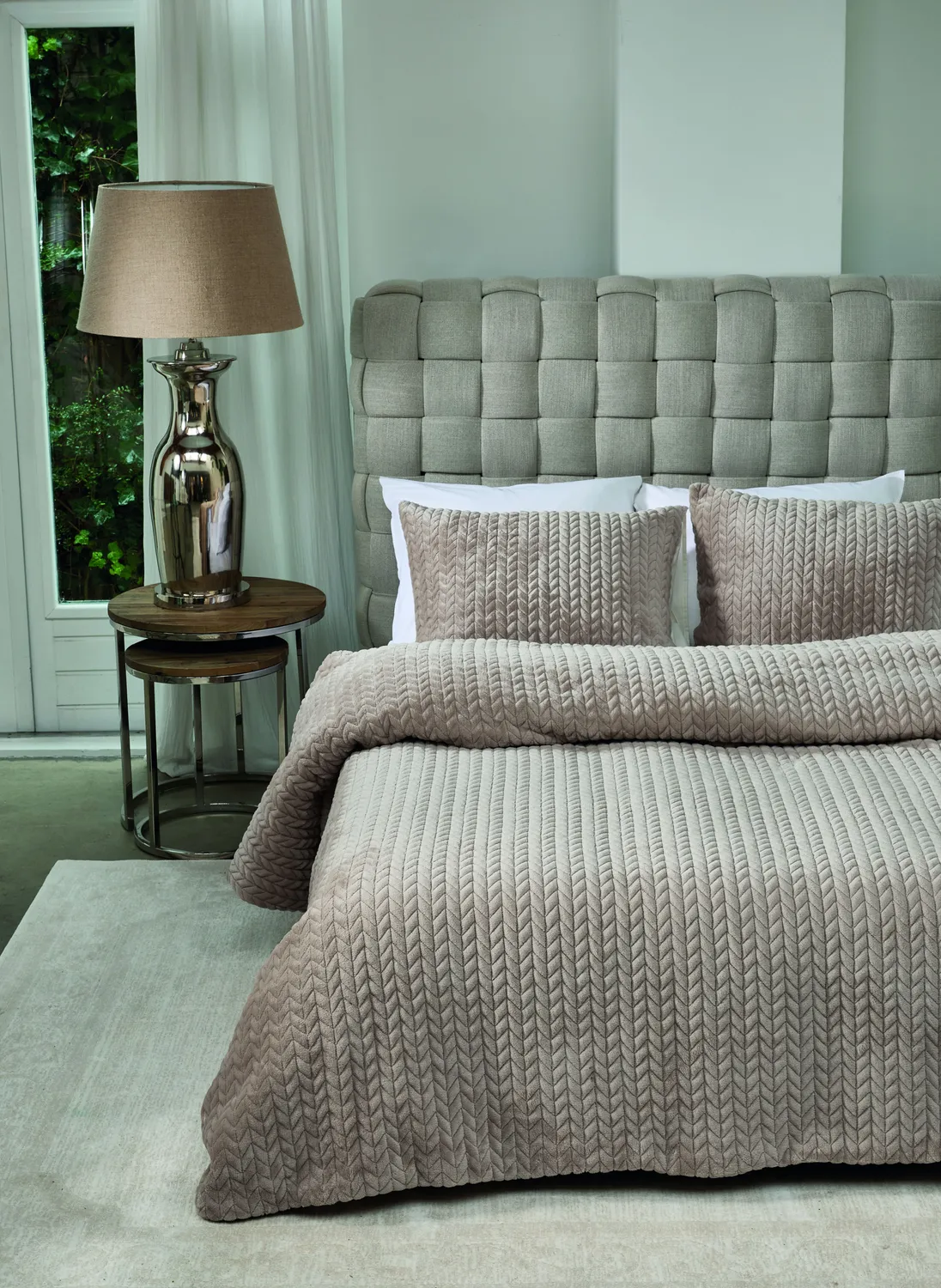 Rivièra Maison Whisper Soft dynetrekk 140x200 taupe fleece
