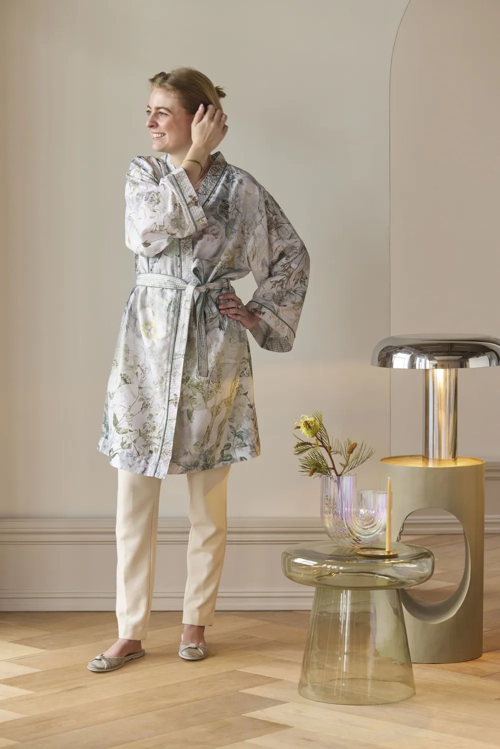 Kardol The Retreat morgenkåpe L/XL pastel bomullssateng