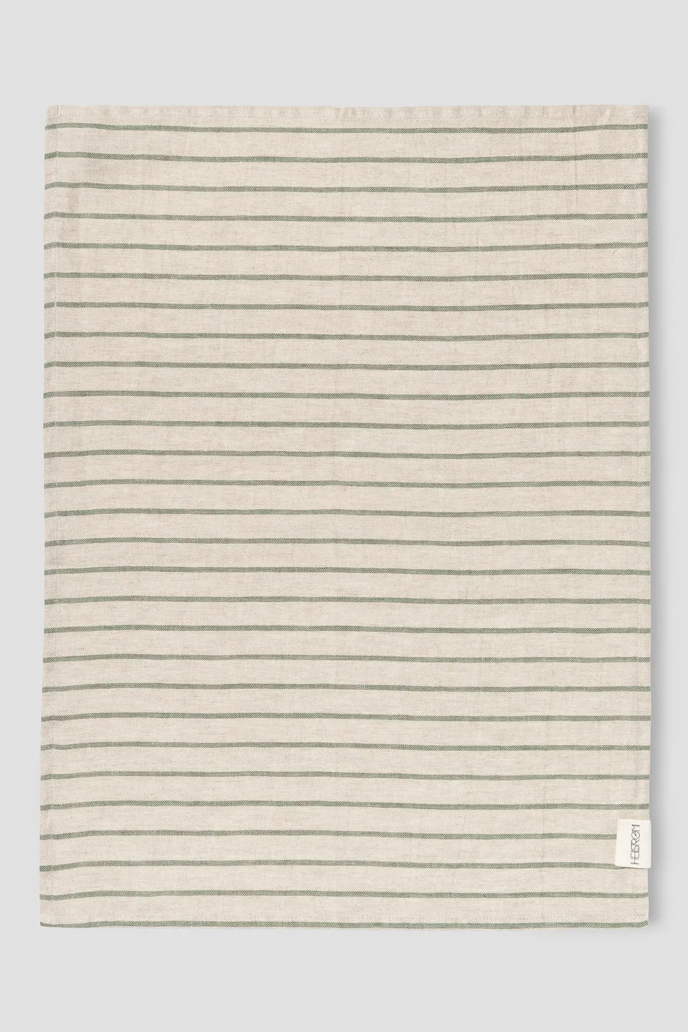 Hellstrøm kjøkkenhåndkle lin 2-pk beige grønn 50x70