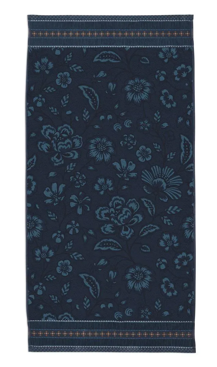 Pip Studio Jasmin badehåndkle 70x140 mørkeblå bomull
