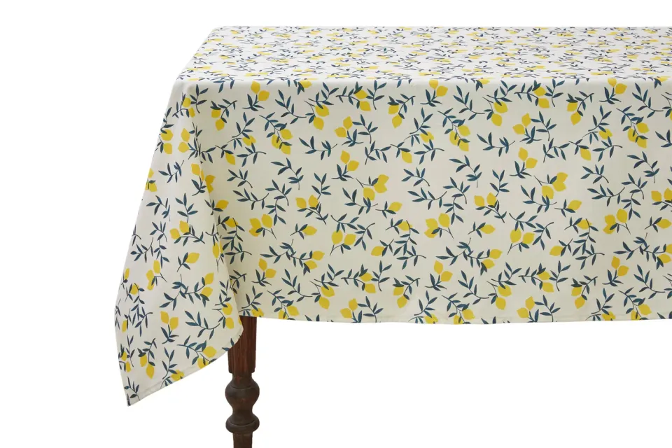 Coucke Lemon Zest bordduk gul 180x300 bomull lin