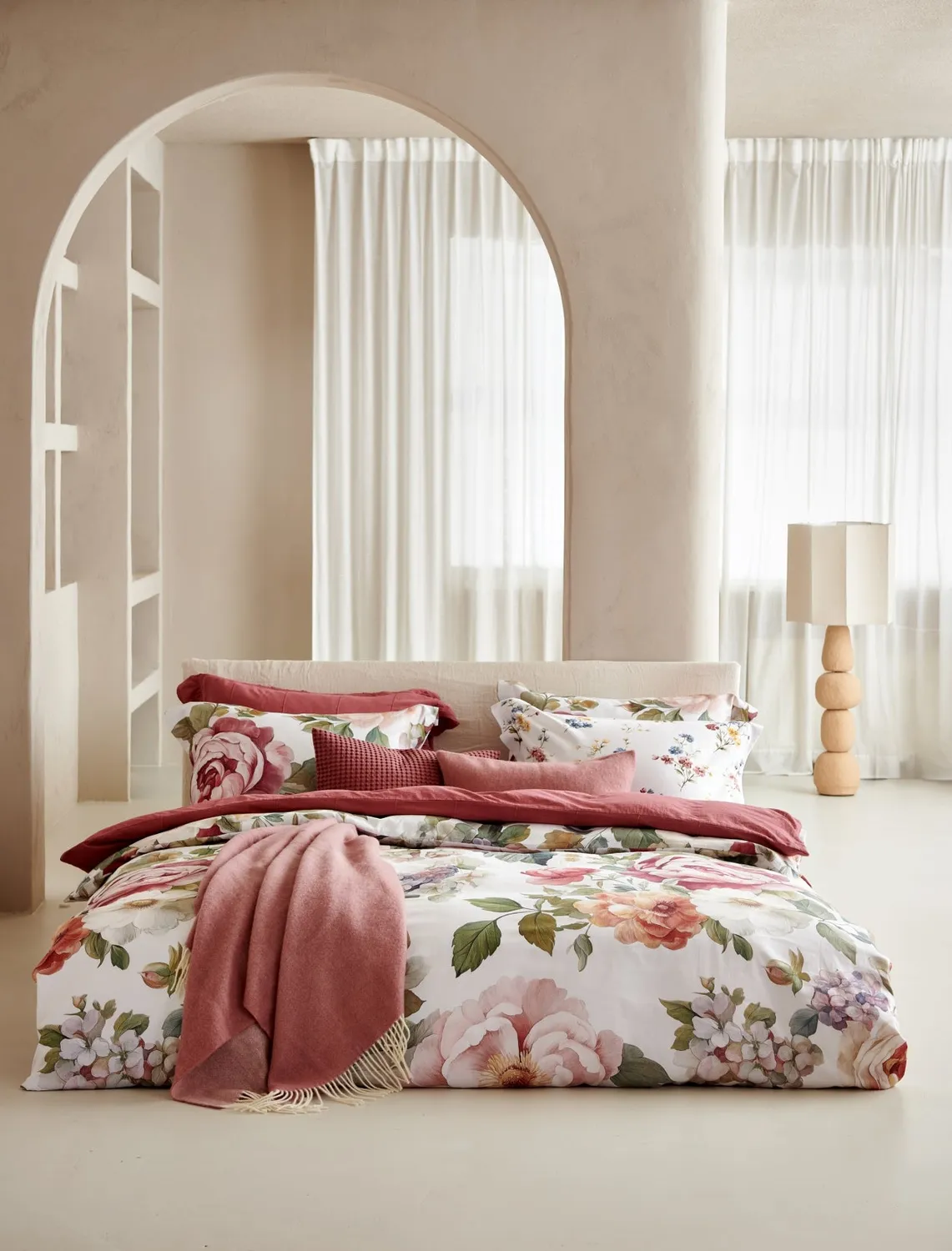 Vandyck Soft Fields XL sengesett 260x240 krem blomster