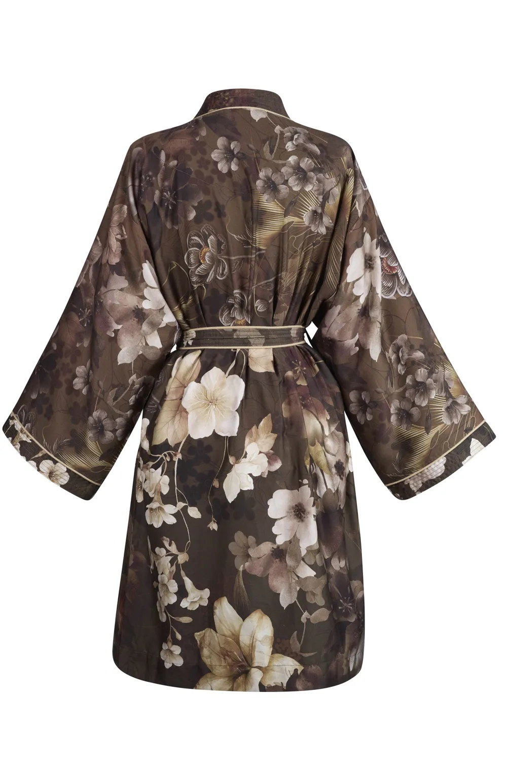 Kardol Velutini badekåpe L/XL brun blomstret sateng