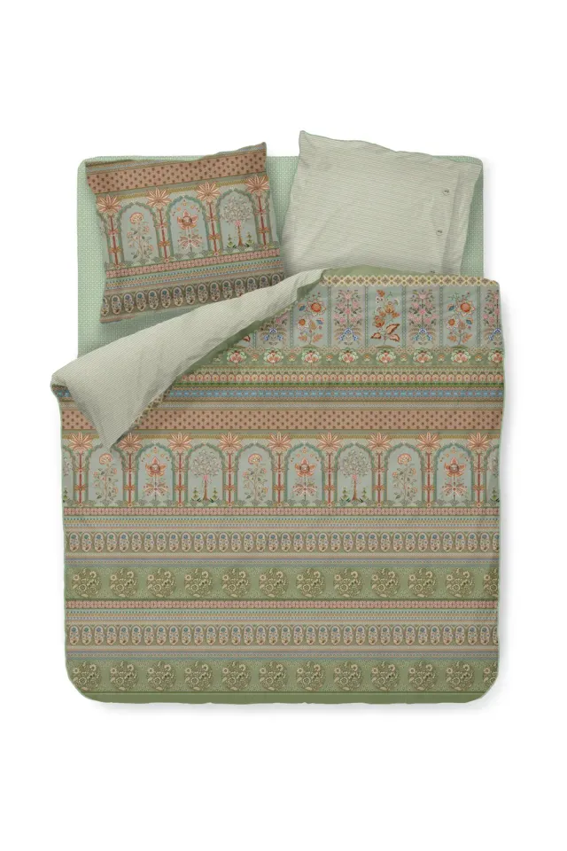 Pip Studio Bollywood Dreams dynetrekk grønt 200x200/220 perkal