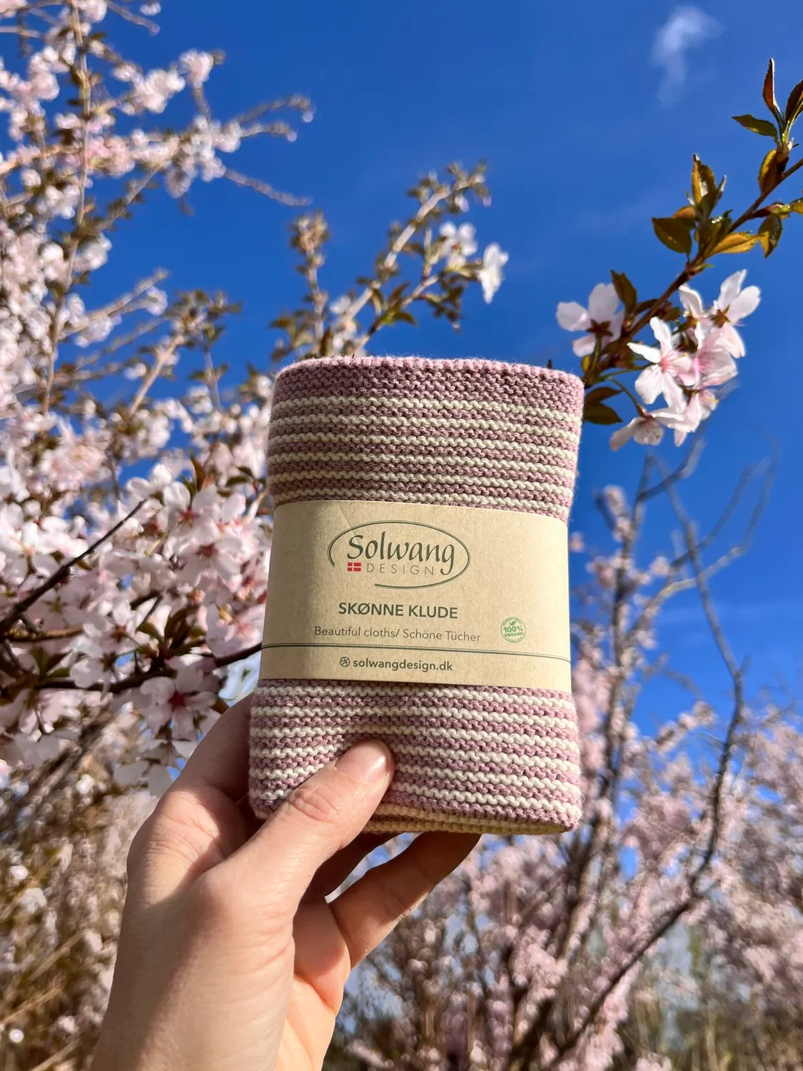 Solwang Design orkidé stripe kluter 2 stk økologisk bomull