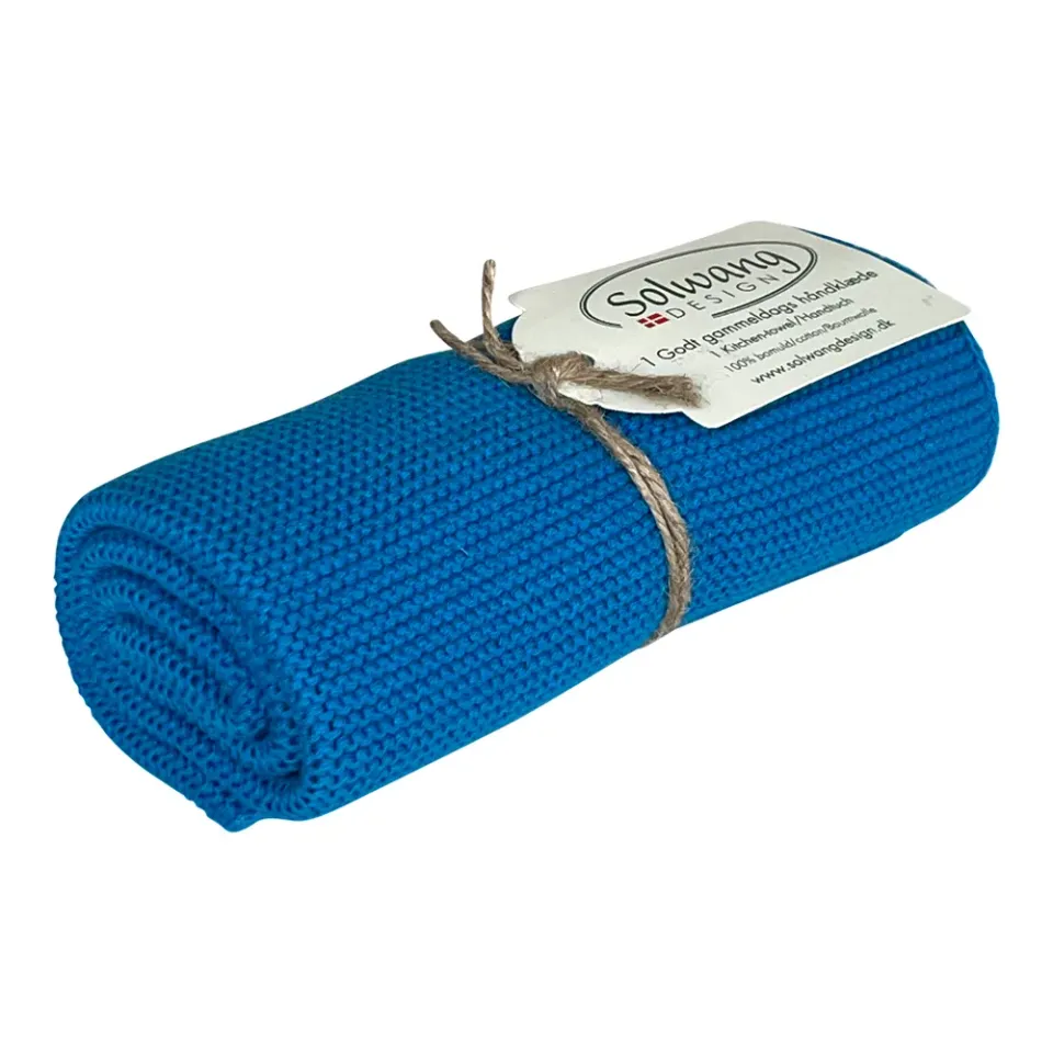 Solwang Design sterk blå håndkle strikket 1-pk