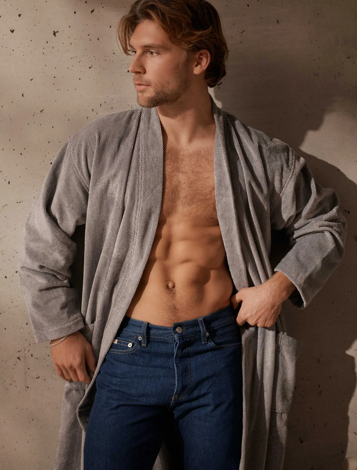 Vandyck Kyoto badekåpe grey kimono økologisk bomull