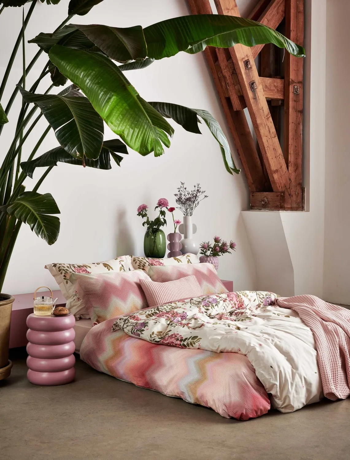 Vandyck Ziggy dynetrekk rosa 1-persoons sateng