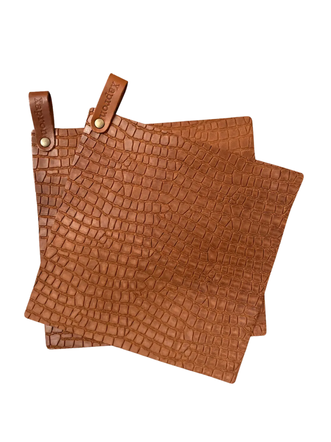 Xapron Caiman grytekluter lær 24,5x24,5 cm 2-pakning