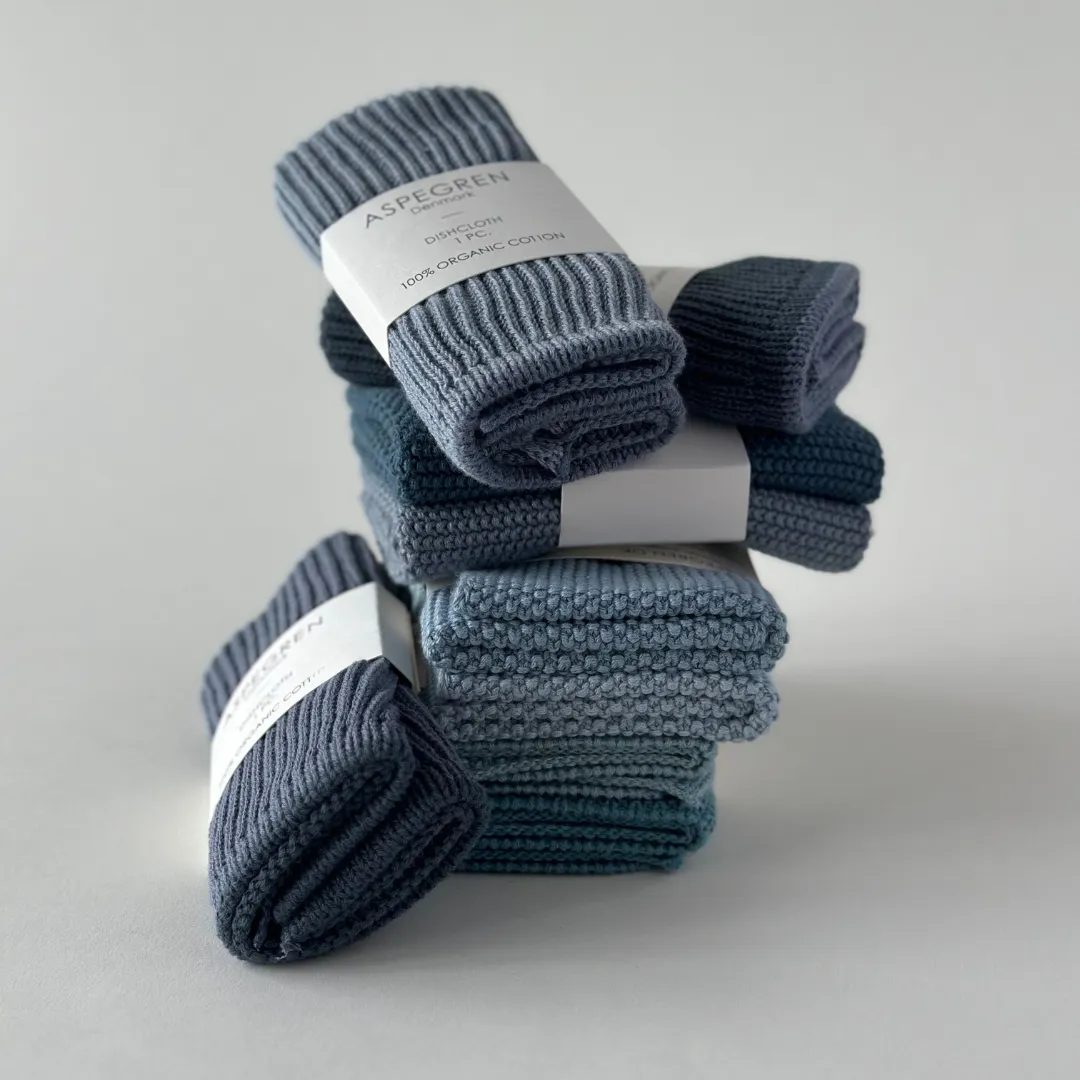 Aspegren Denmark Solid kjøkkenklut aqua 25x25 cm 2-pk