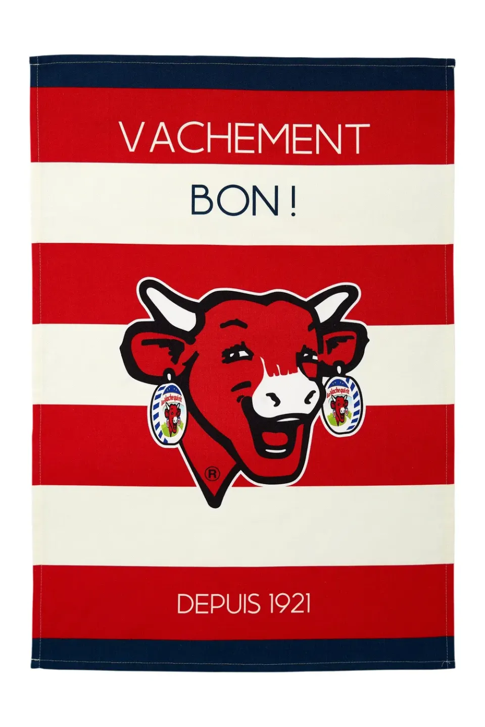 Coucke Laughing Cow Red Stripe kjøkkenhåndkle 50x75 rød bomull