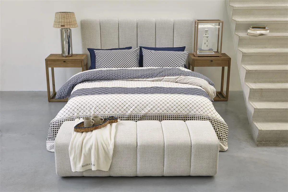 Riviera Maison Ropes dynetrekk 140x200 marineblå bomull