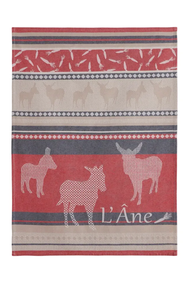 Coucke Donkeys kjøkkenhåndkle 50x75 cm rødt