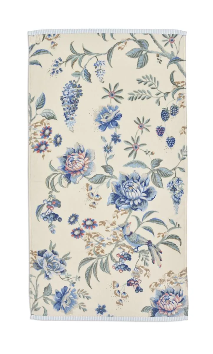 Pip Studio Secret Garden badehåndkle 70x140 hvitblått