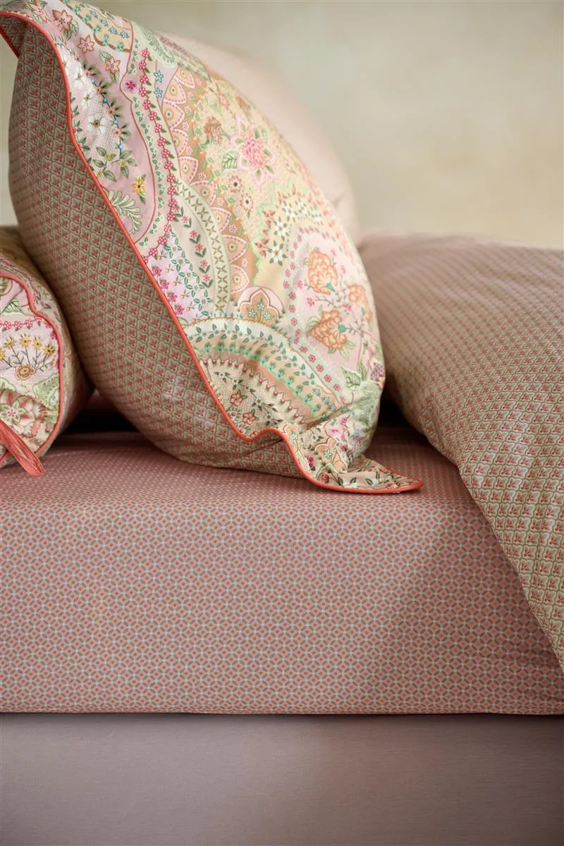 Pip Studio Cross Stitch laken 160x200 korall bomull