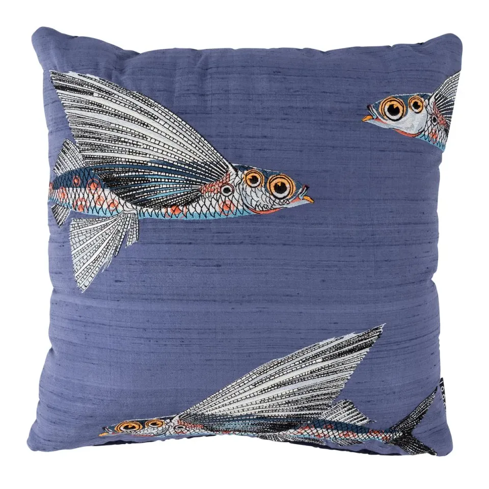 MOOOI Flying Coral Fish pyntepute 45x45 blå silke