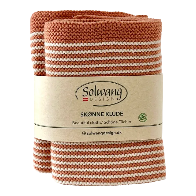 Solwang Design kluter masalabrun stripe 2 stk økologisk