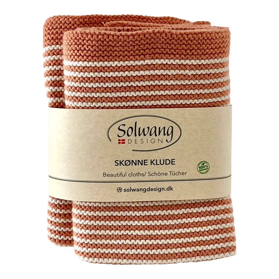Solwang Design kluter masalabrun stripe 2 stk økologisk