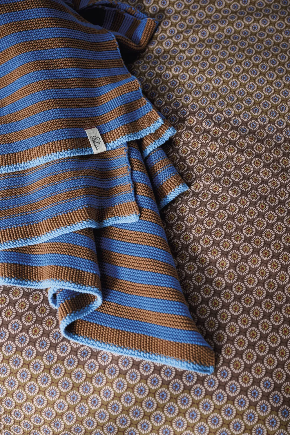 Pip Studio Bonsoir Stripe pledd blått 130x170 cm bomull