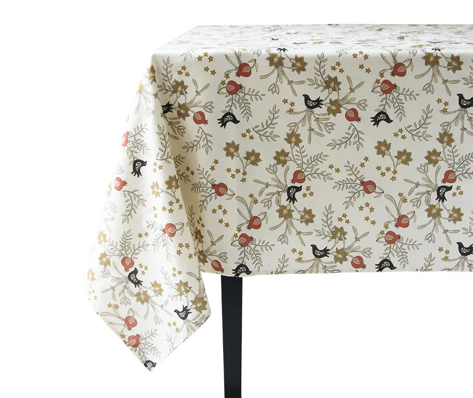 Coucke Pomegranate bordduk khaki 180x300 cm bomull/lin