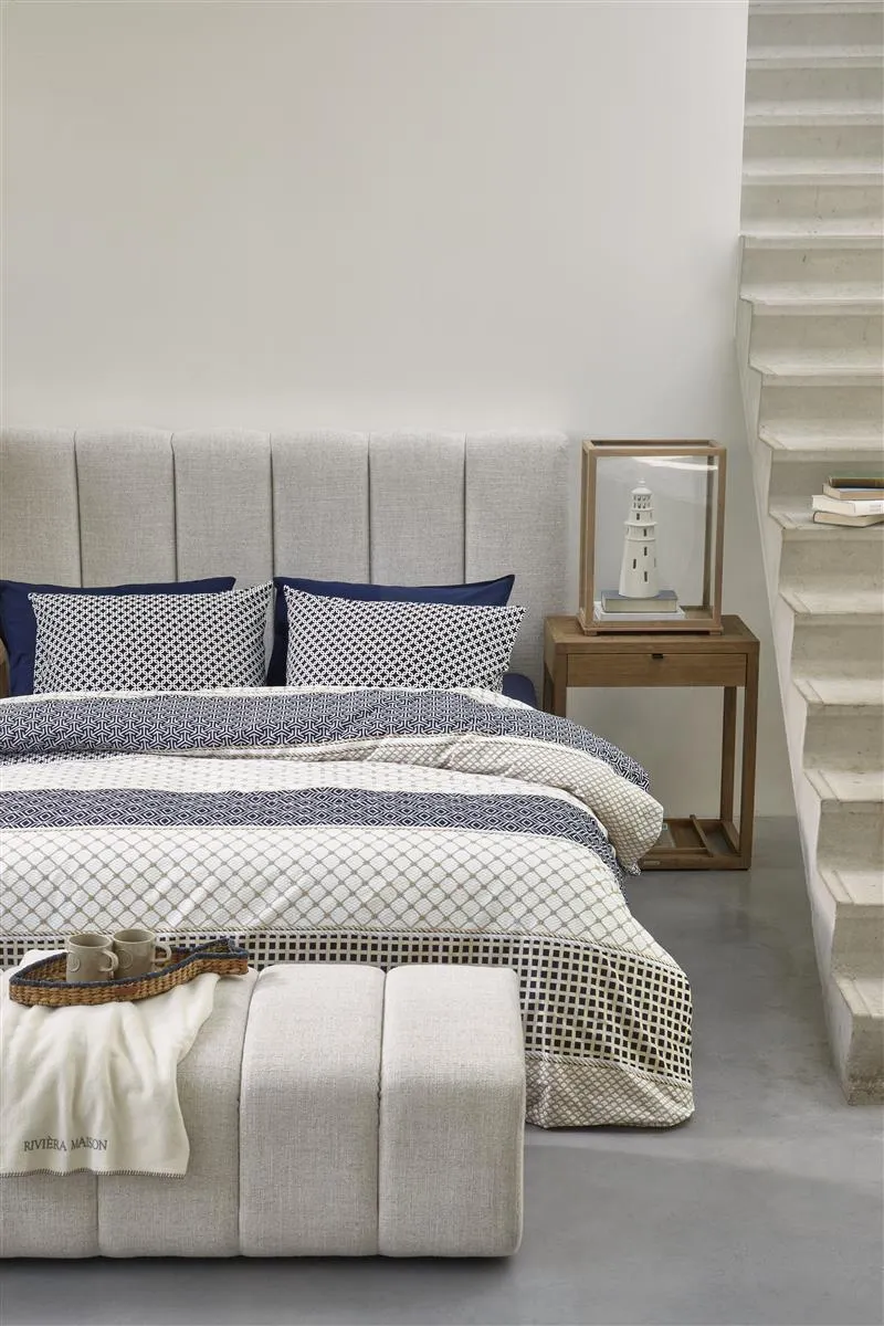 Riviera Maison Ropes dynetrekk 140x200 marineblå bomull
