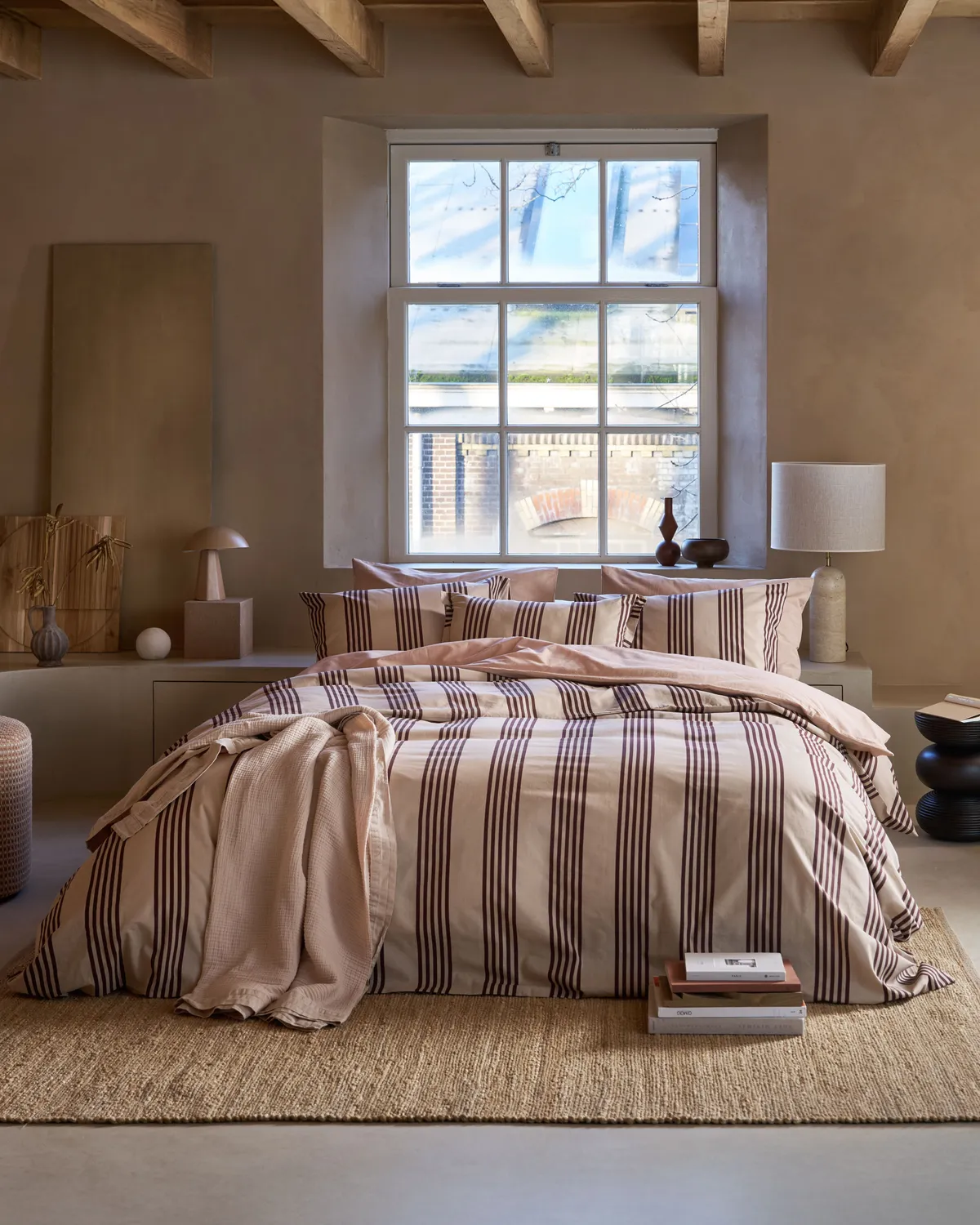 Beddinghouse Pure Stripe dynetrekk 140x220 naturel stripet