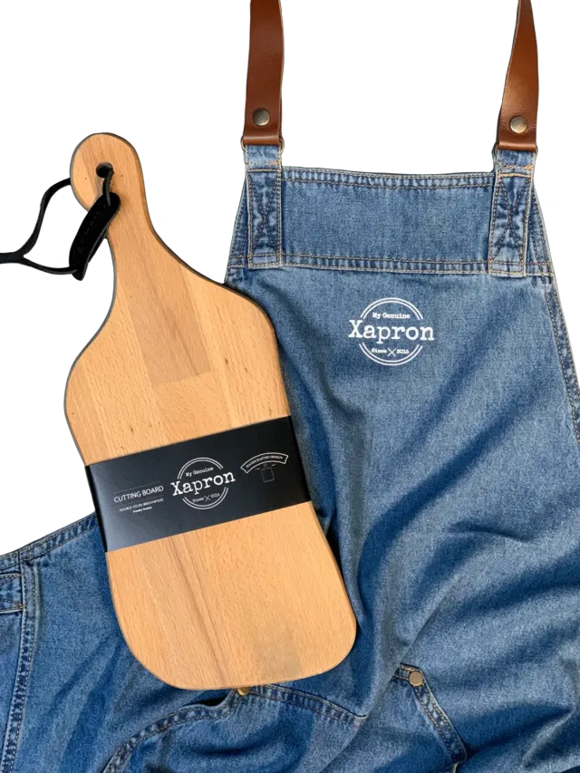 Xapron Curvy & Denim pakke forkle + serveringsfjøl