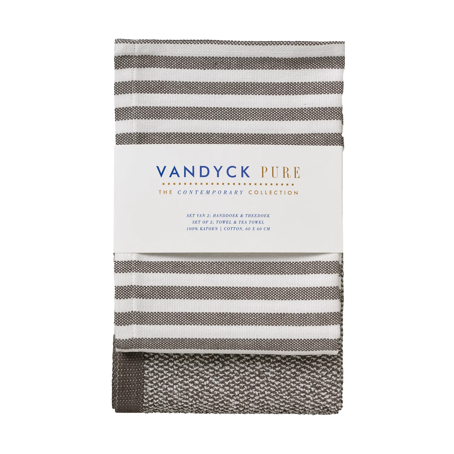 Vandyck Pure Kitchen kjøkkensett espresso 60x60 bomull