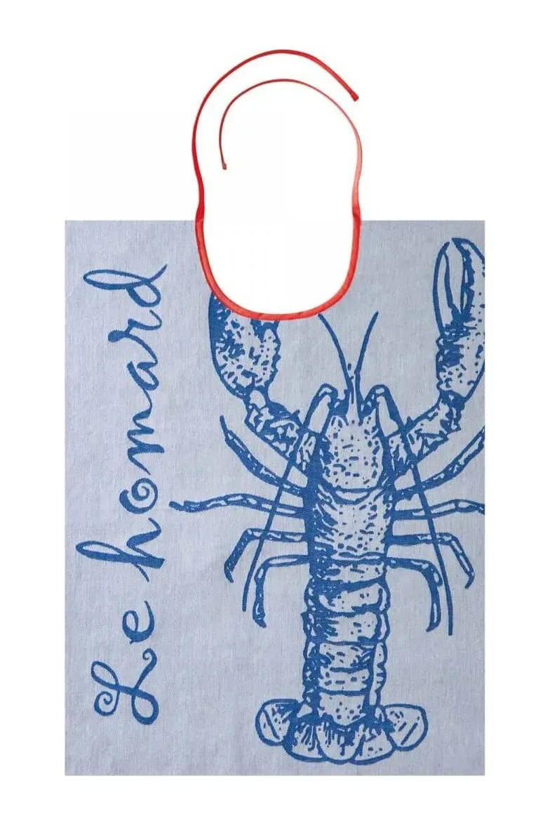 Coucke Lobster smekke 43x60 blå bomull hummer
