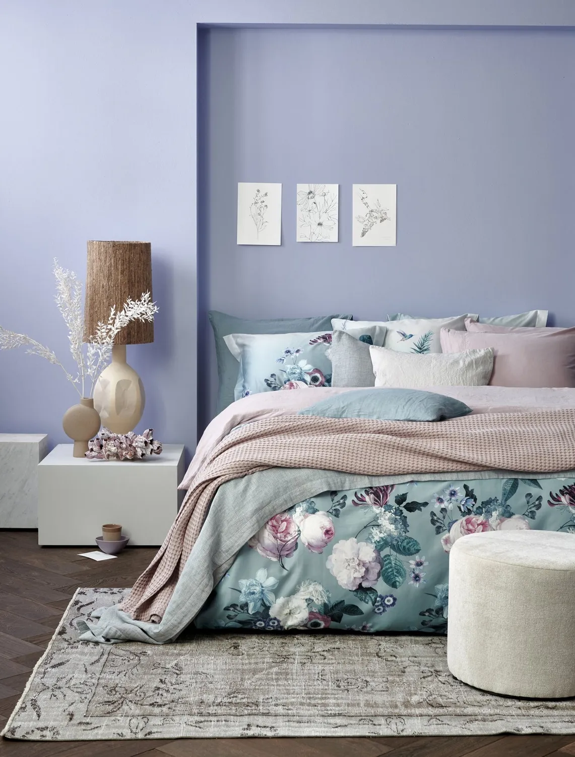 Vandyck Skylar sengesett 200x200 pearl blue bomullssateng