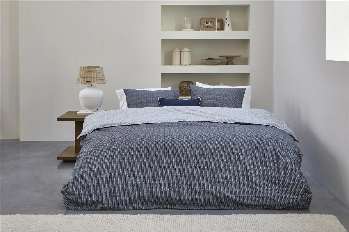 Rivièra Maison Twisted dynebetrekk 200x200 blå bomull