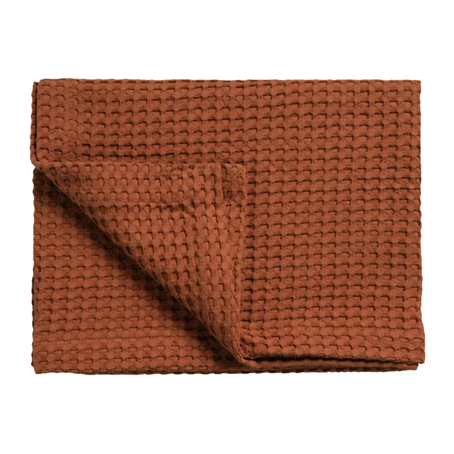Vandyck Home Pique sengeteppe rusty brown bomull