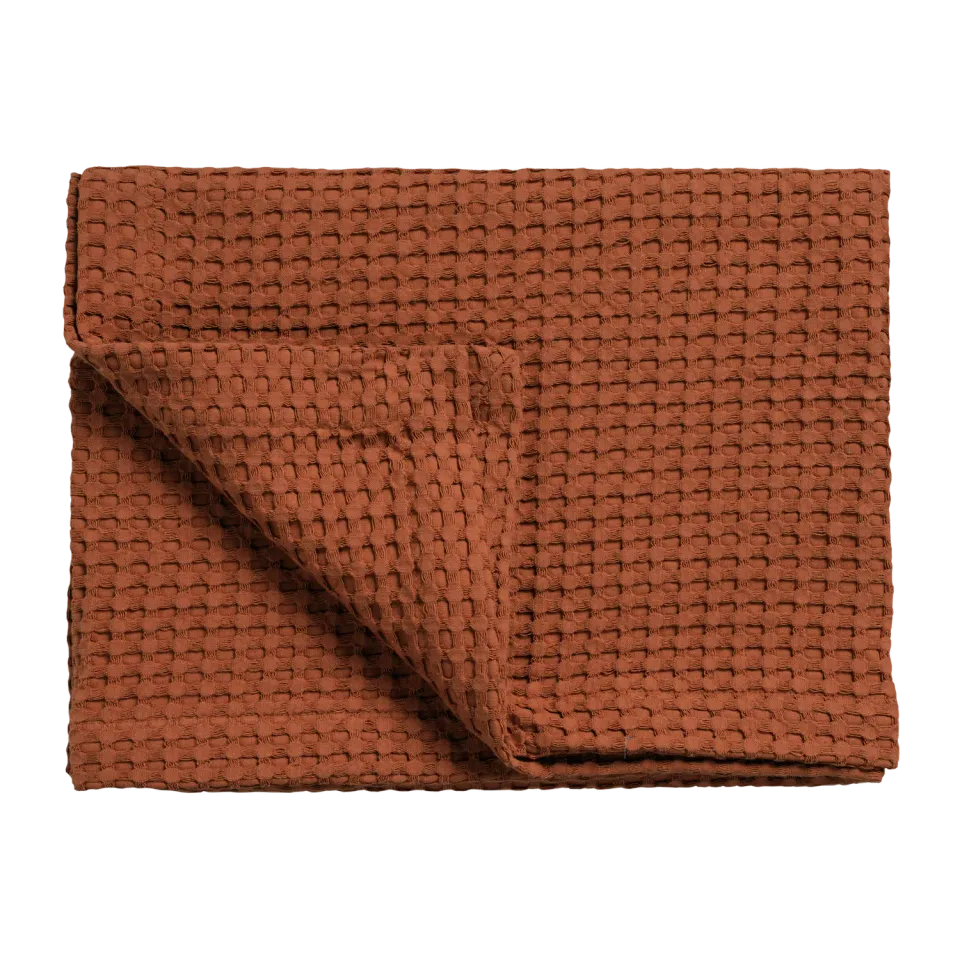 Vandyck Home Pique sengeteppe rusty brown bomull