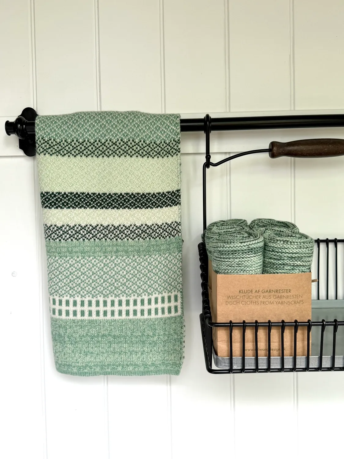 Solwang Almue håndkle grønn restgarn jacquard