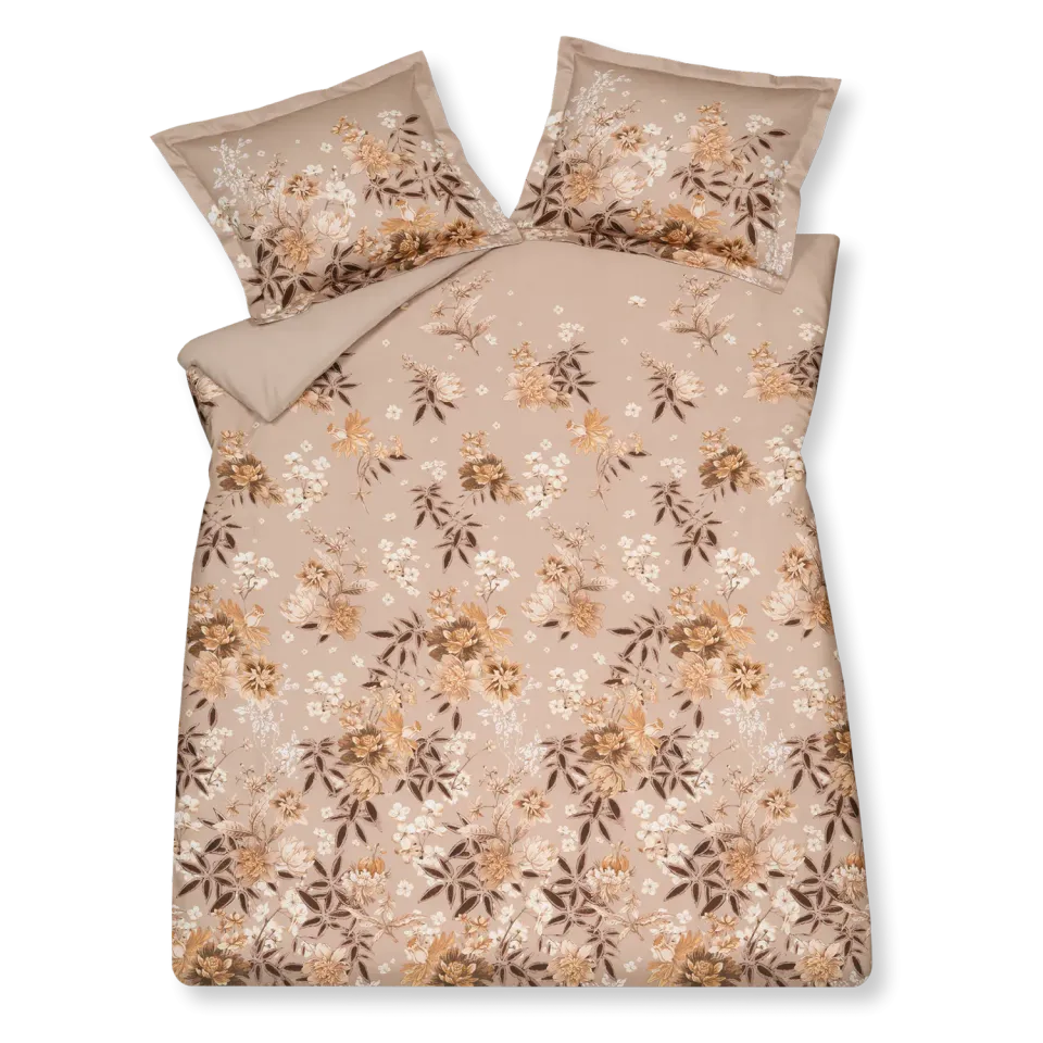 Vandyck Rise Up sengetøy 200x200 toffee blomstret