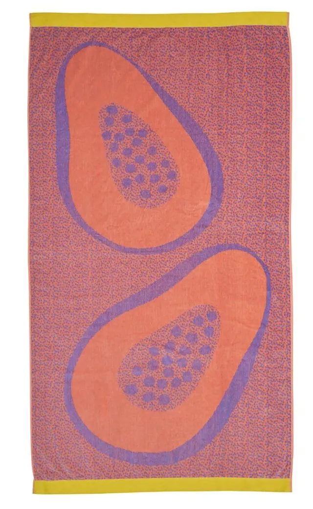 KAAT Amsterdam Papaya strandhåndkle 100x180 cm bomull