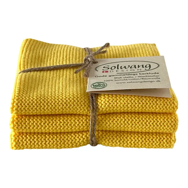 Solwang Design klar gul karklut 3-pk økologisk