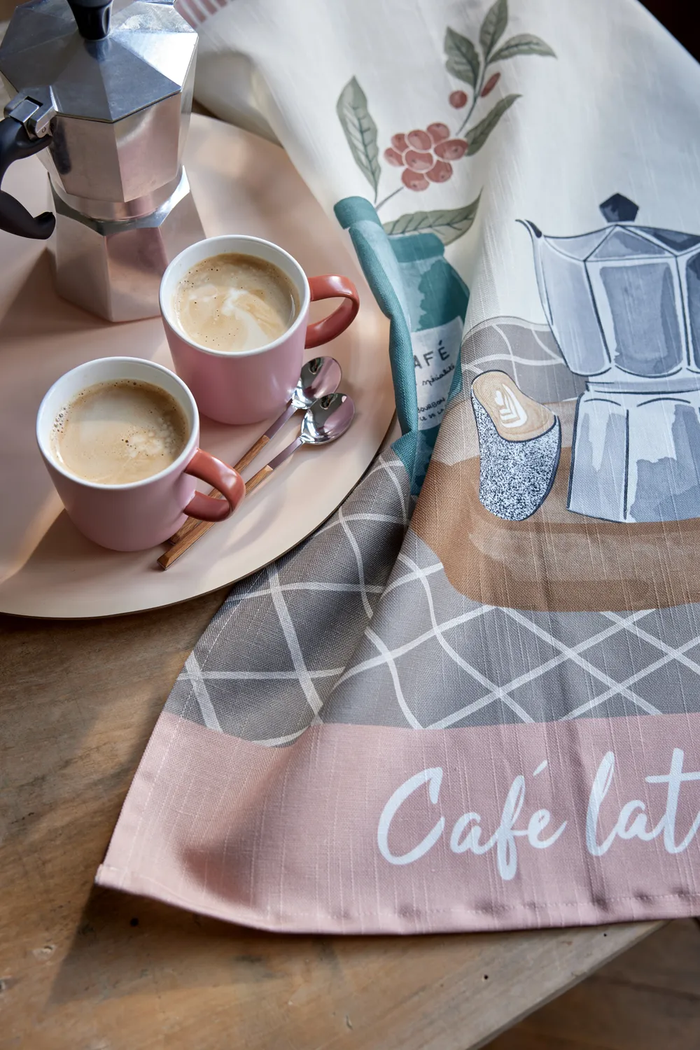 Coucke Café Latte kjøkkenhåndkle bomull lin beige 50x75