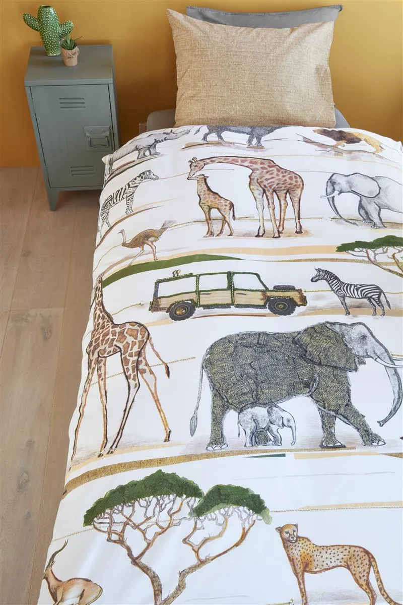 Beddinghouse Kids Jeep Safari dynetrekk 100x135 naturel