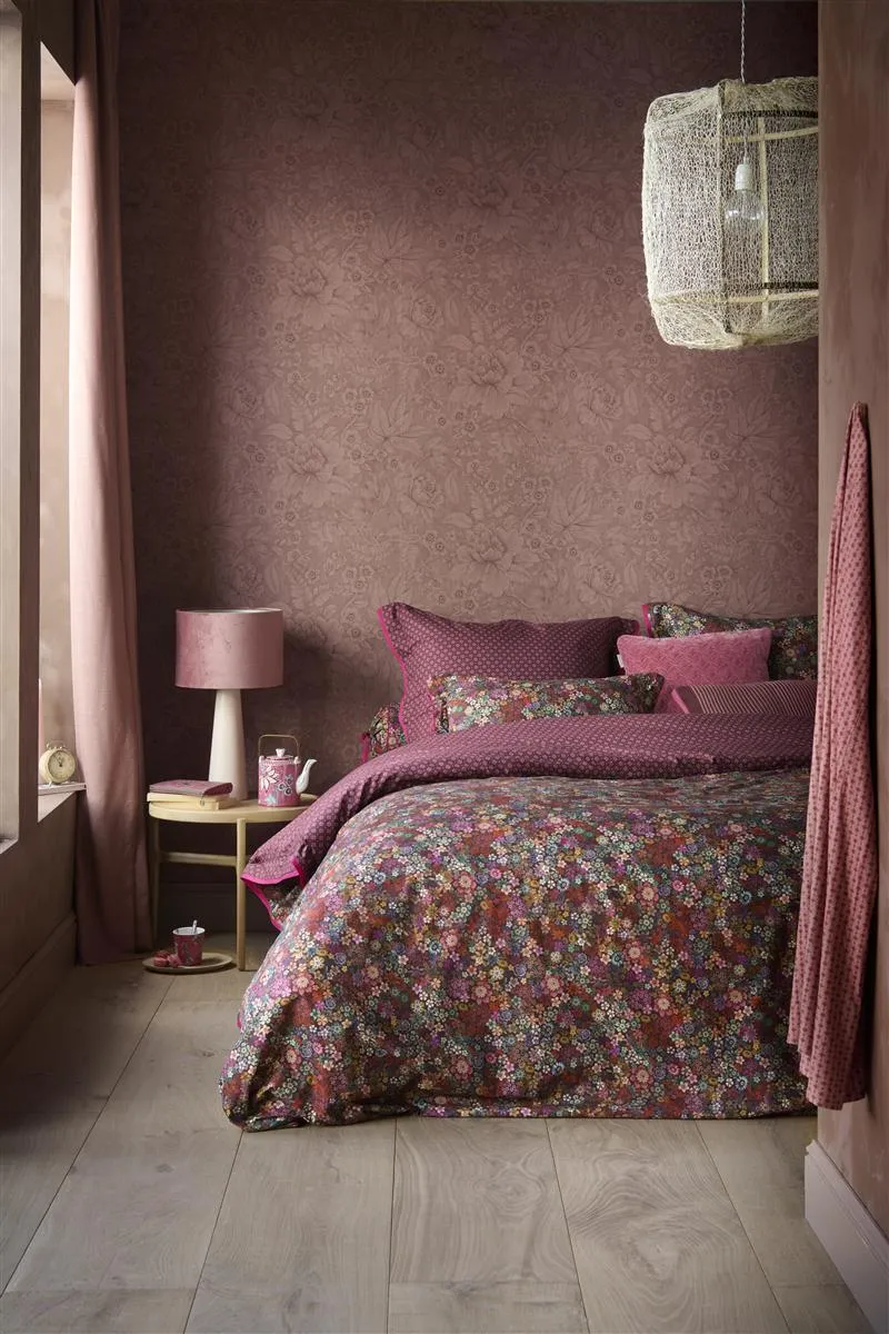 Pip Studio Tutti i Fiori dynetrekk 140x200-220 mørkerød perkal