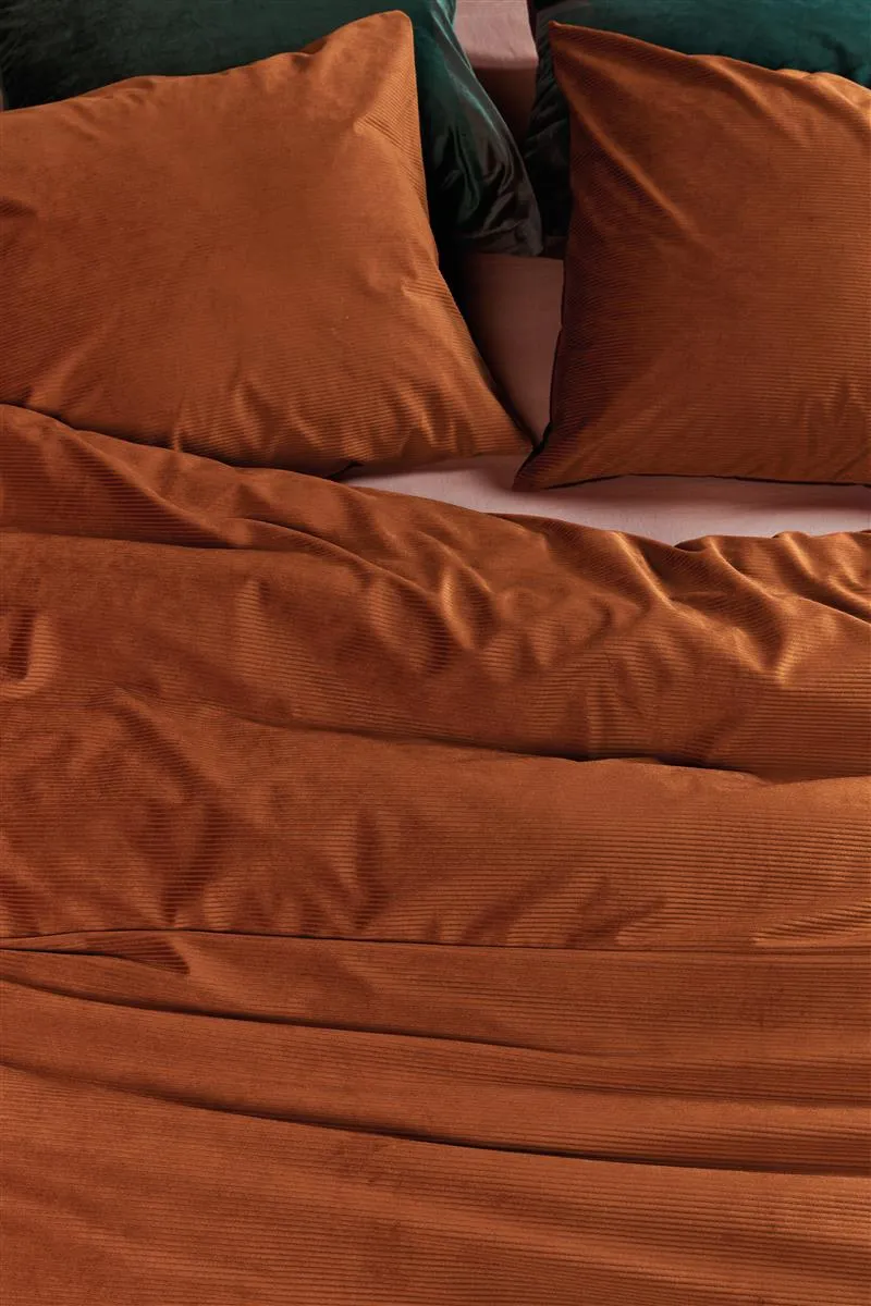 At Home Cosy Corduroy dynetrekk 140x200 terrakotta
