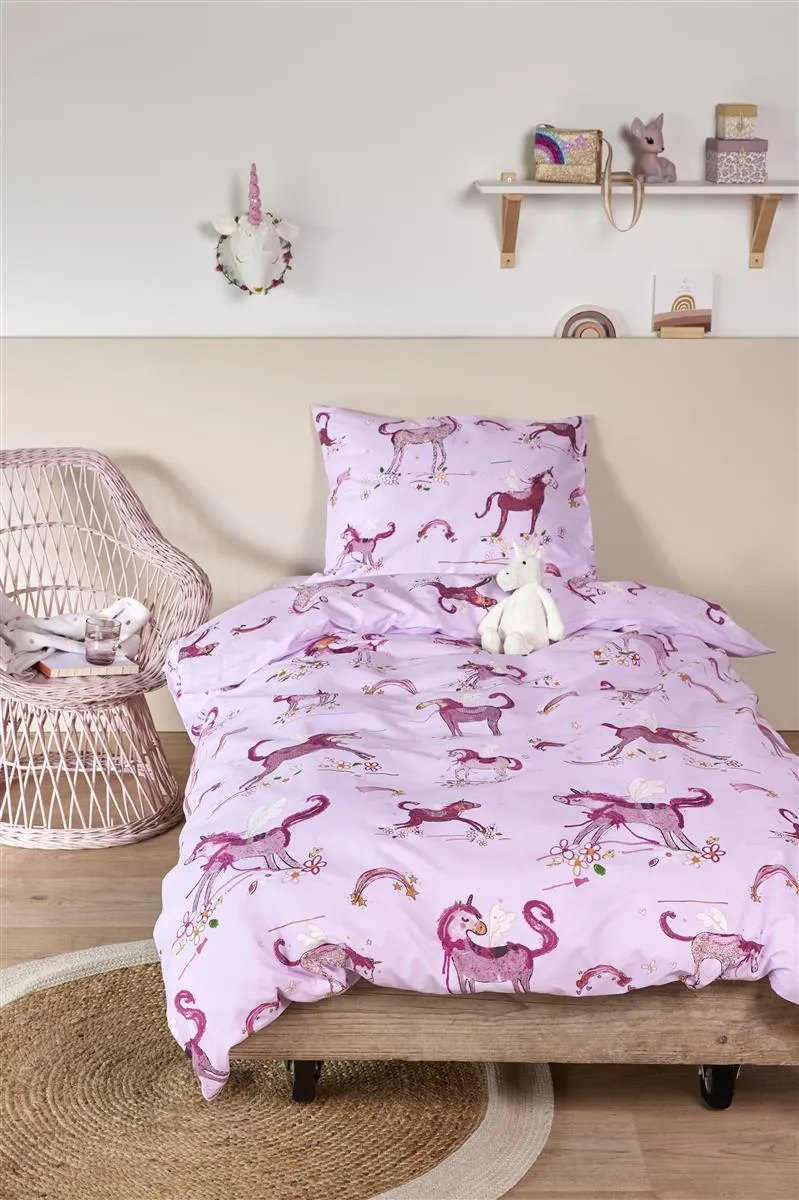 Beddinghouse Unicorn Paradise dynebetrekk 140x200 rosa
