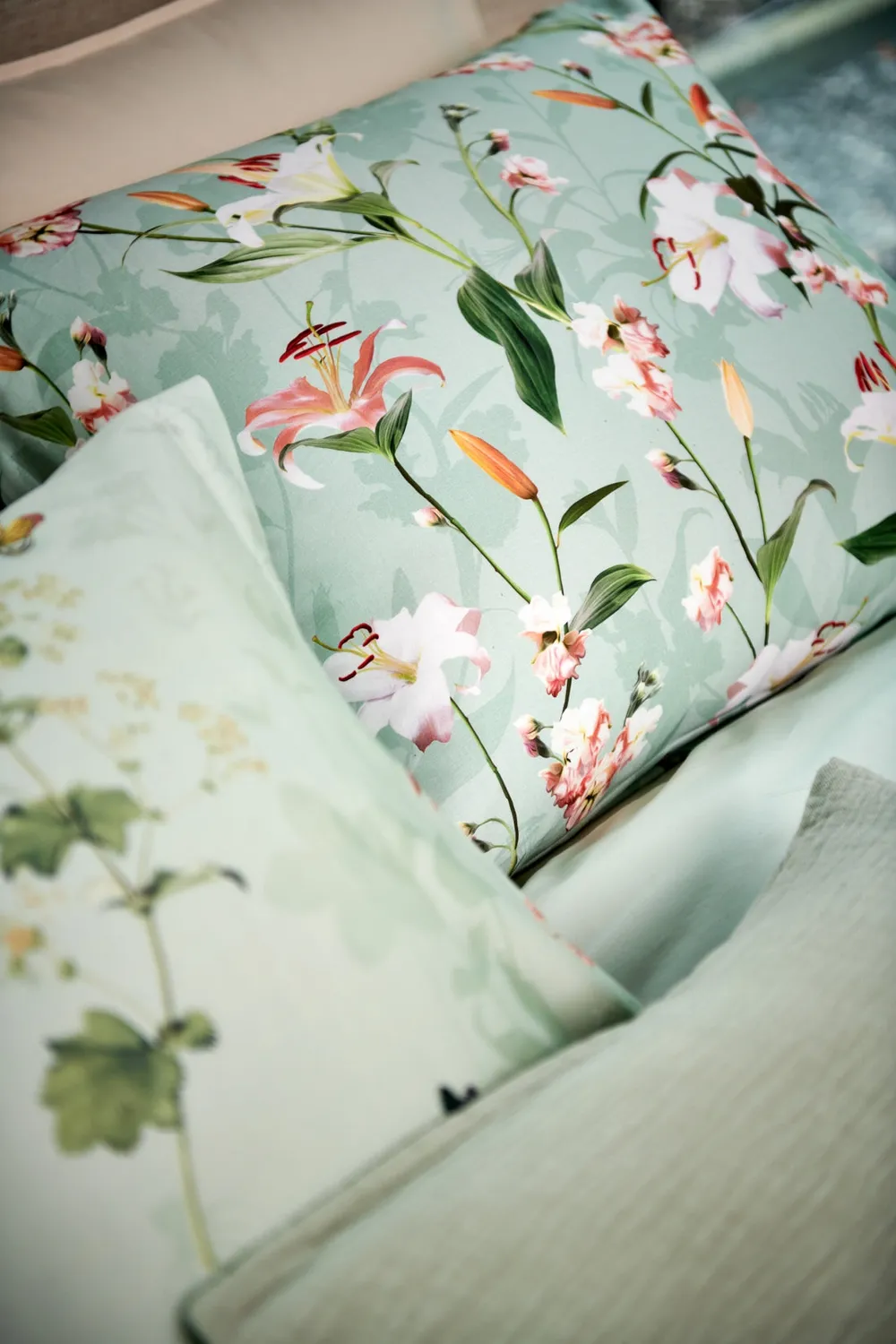 Vandyck Azalea dynetrekksett light green 200x200 bomullssateng