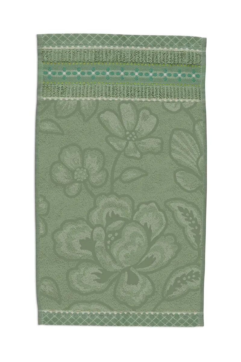 Pip Studio Jasmin Jacquard badelaken bomull grønn 70x140 cm