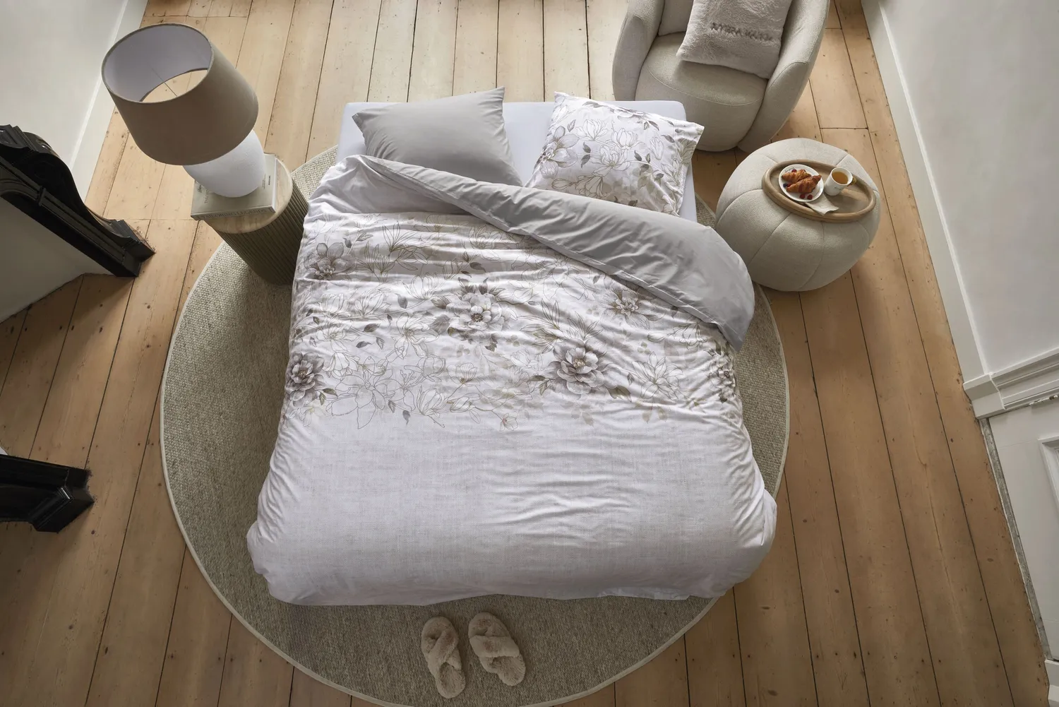 Rivièra Maison Bernice dynetrekk 240x200 naturell blomst