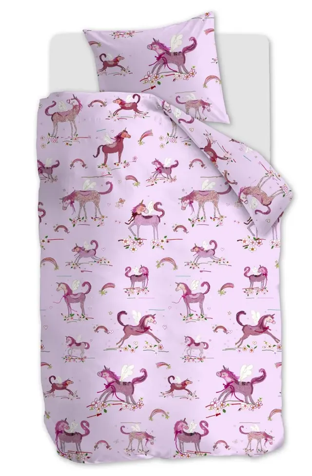 Beddinghouse Unicorn Paradise dynebetrekk 140x200 rosa