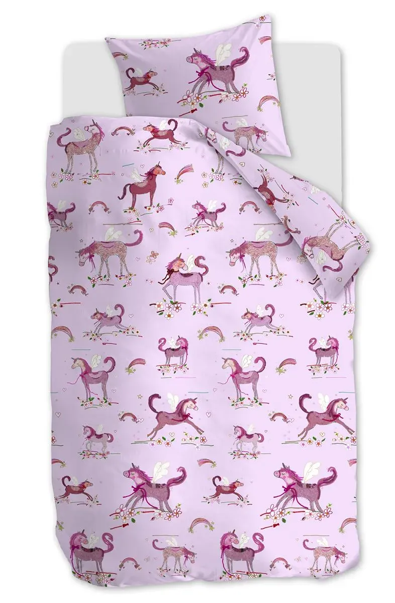 Beddinghouse Unicorn Paradise dynebetrekk 140x200 rosa