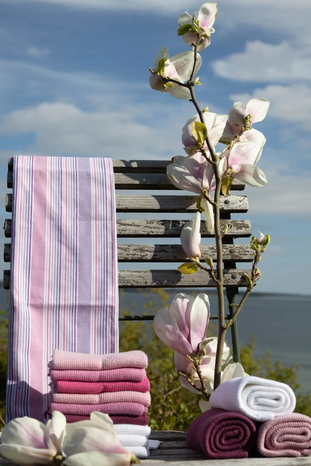Solwang Design strikket håndkle blomme 1-pk økologisk