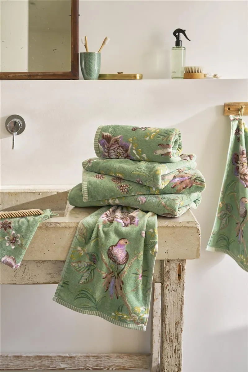 Pip Studio Secret Garden badehåndkle 70x140 grønn blomst
